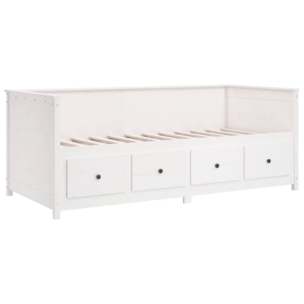 Dormeuse senza Materasso Bianca 90x190 cm Legno Massello Pino