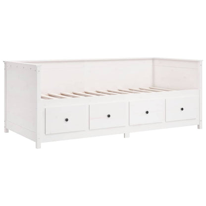 Dormeuse senza Materasso Bianca 90x190 cm Legno Massello Pino