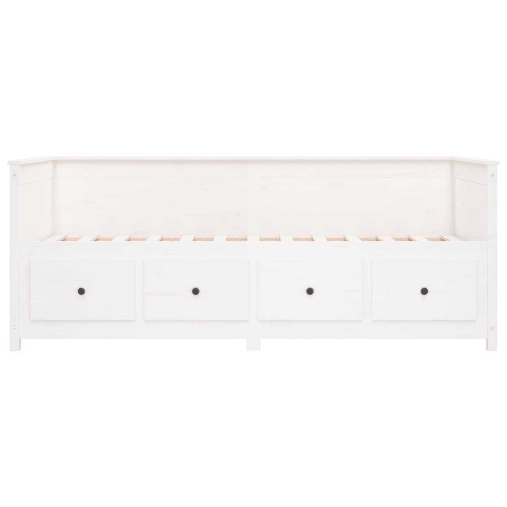 Dormeuse senza Materasso Bianca 90x190 cm Legno Massello Pino