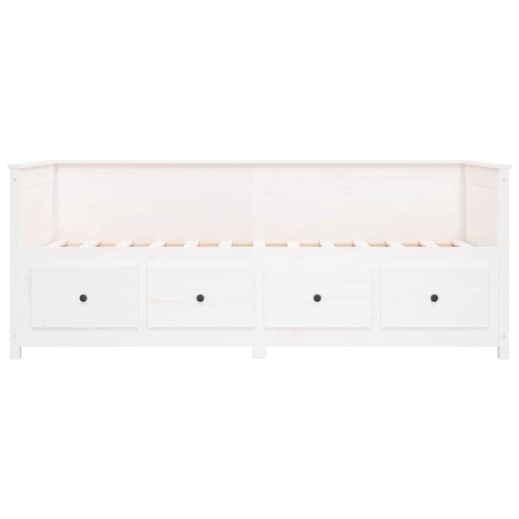 Dormeuse senza Materasso Bianca 90x190 cm Legno Massello Pino