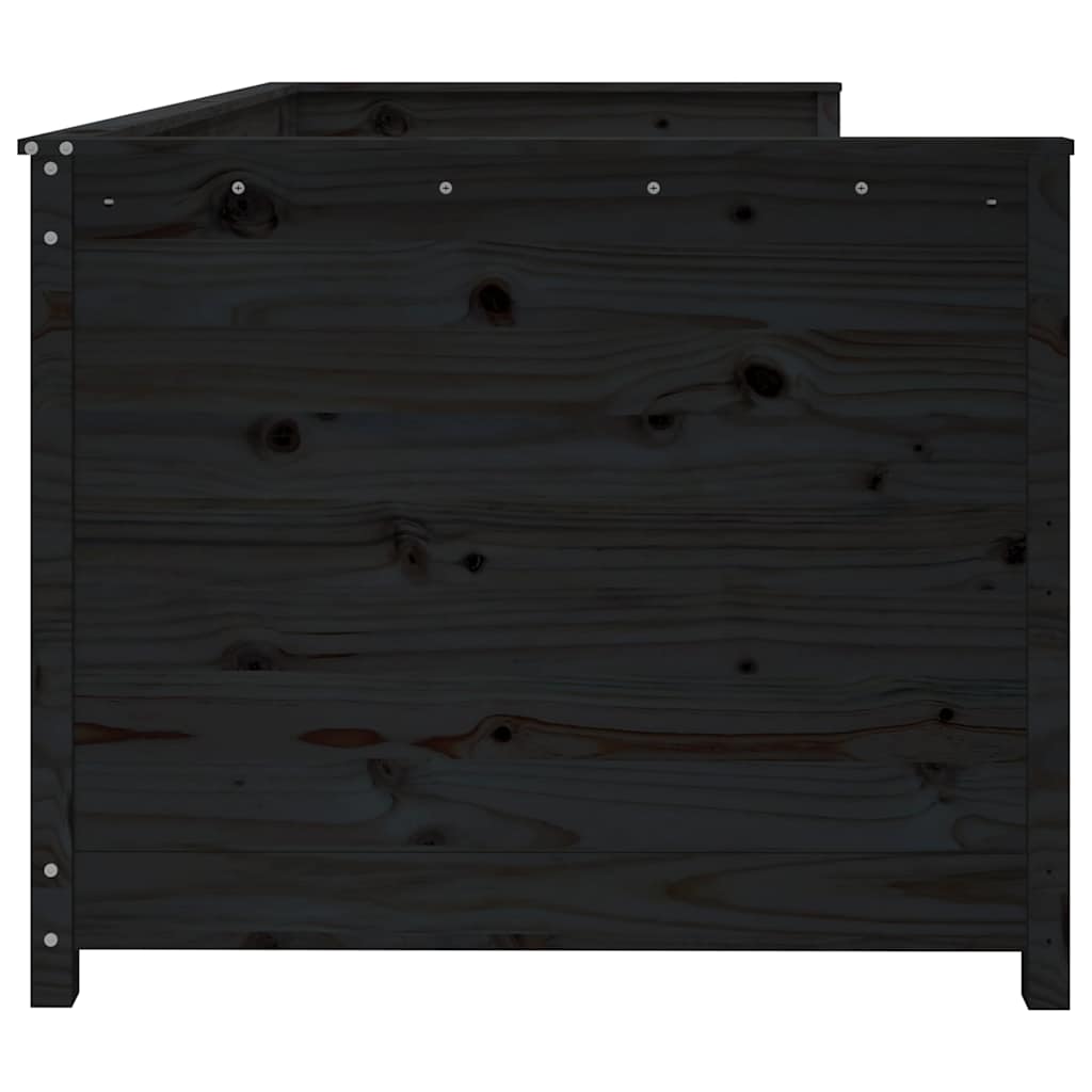 Dormeuse Nera 75x190 cm in Legno Massello di Pino