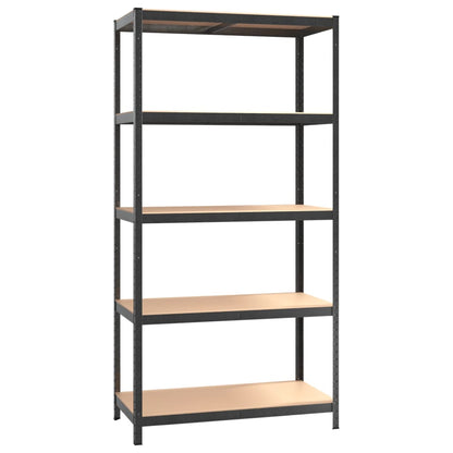 Scaffale Resistente 5 Strati Grigio Acciaio e Legno Multistrato | homemem39