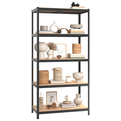 Scaffale Resistente 5 Strati Grigio Acciaio e Legno Multistrato | homemem39