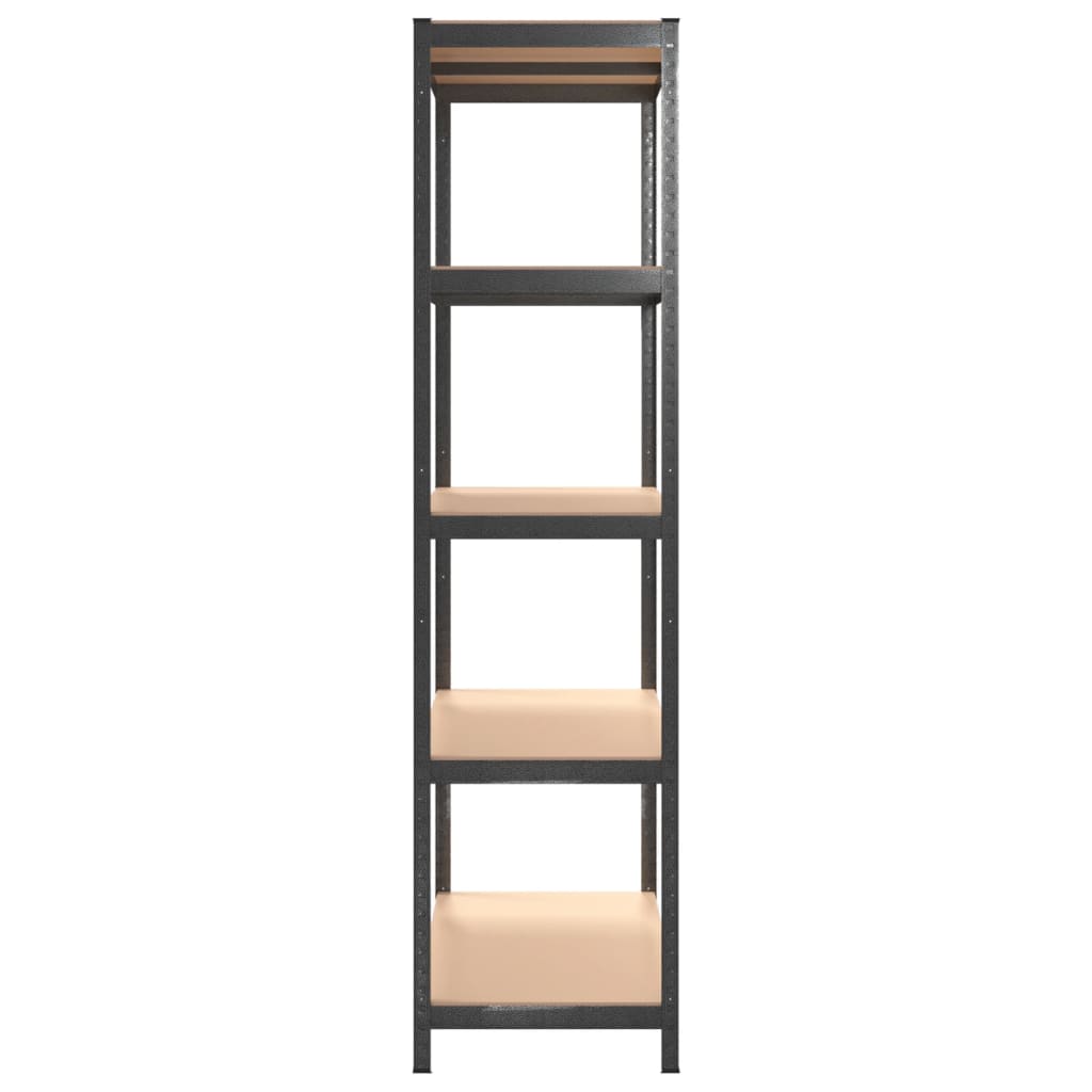 Scaffale Resistente 5 Strati Grigio Acciaio e Legno Multistrato | homemem39