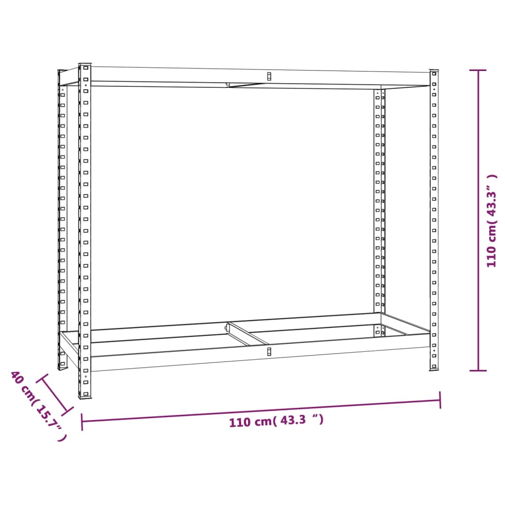 Portapneumatici a 2 Livelli Argento 110x40x110 cm in Acciaio | homemem39