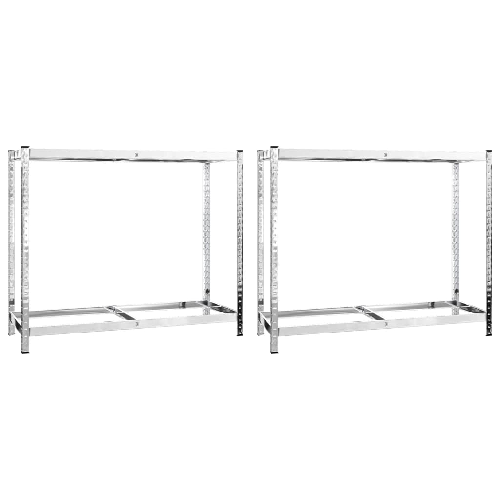 Portapneumatici a 2 Livelli 2pz Argento 110x40x110cm in Acciaio | homemem39