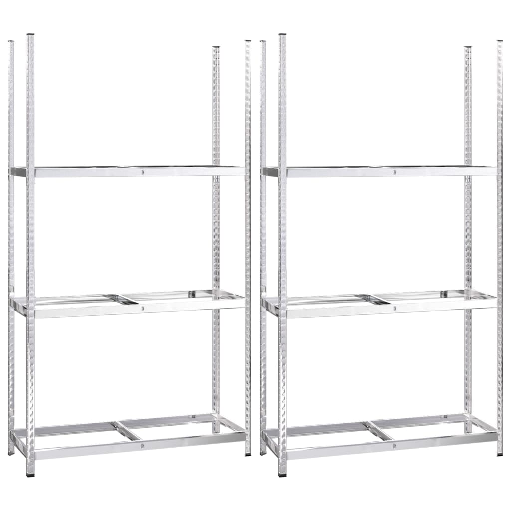 Portapneumatici a 3 Strati 2 pz Argento 110x40x200cm in Acciaio | homemem39