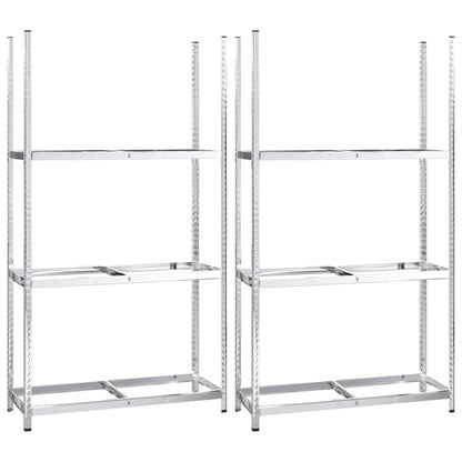 Portapneumatici a 3 Strati 2 pz Argento 110x40x200cm in Acciaio | homemem39