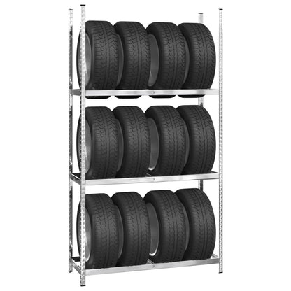 Portapneumatici a 3 Strati 2 pz Argento 110x40x200cm in Acciaio | homemem39