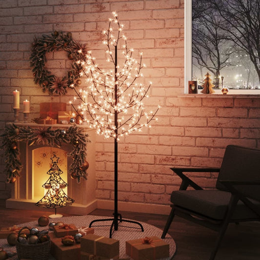 Albero di Ciliegio con 200 LED Bianco Caldo 180 cm