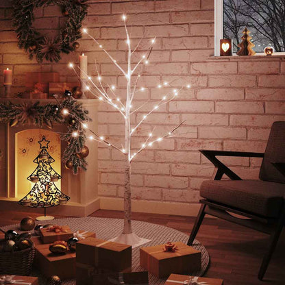 Betulla con LED Bianco Caldo 48 LED 120 cm - homemem39