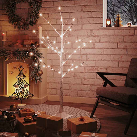 Betulla con LED Bianco Caldo 48 LED 120 cm - homemem39