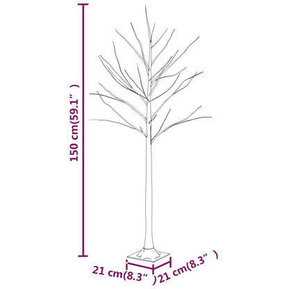 Betulla con LED Bianco Caldo 72 LED 150 cm - homemem39