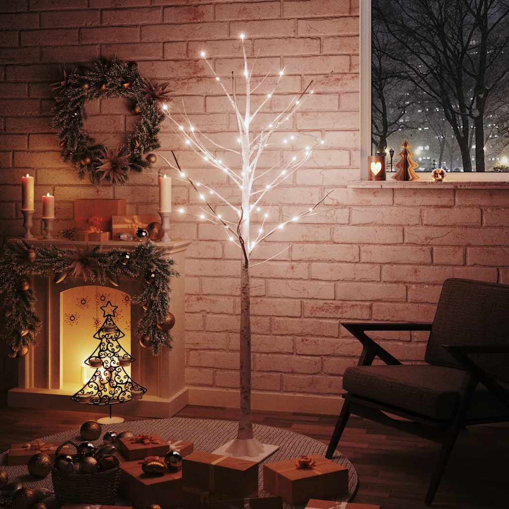 Betulla con LED Bianco Caldo 96 LED 180 cm - homemem39
