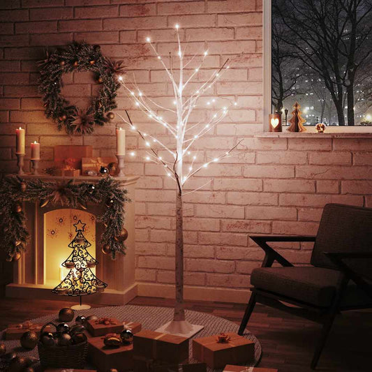 Betulla con LED Bianco Caldo 96 LED 180 cm - homemem39