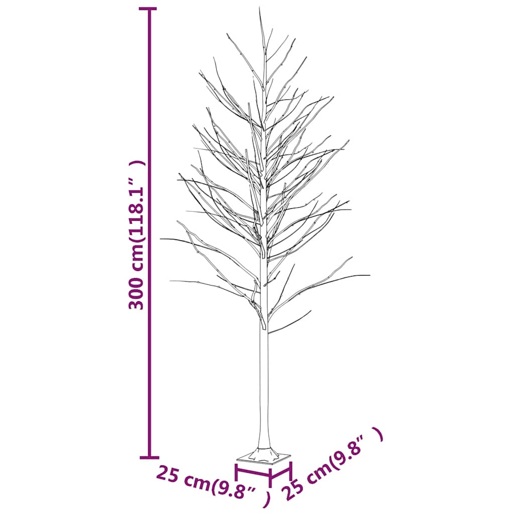 Betulla con LED Bianco Caldo 240 LED 300 cm - homemem39