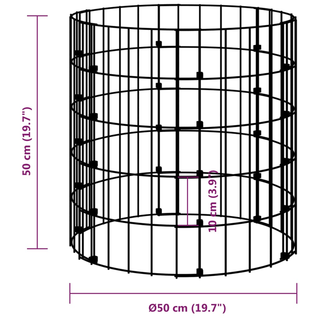 Compostiera da Giardino Ø50x50 cm in Acciaio Zincato | homemem39