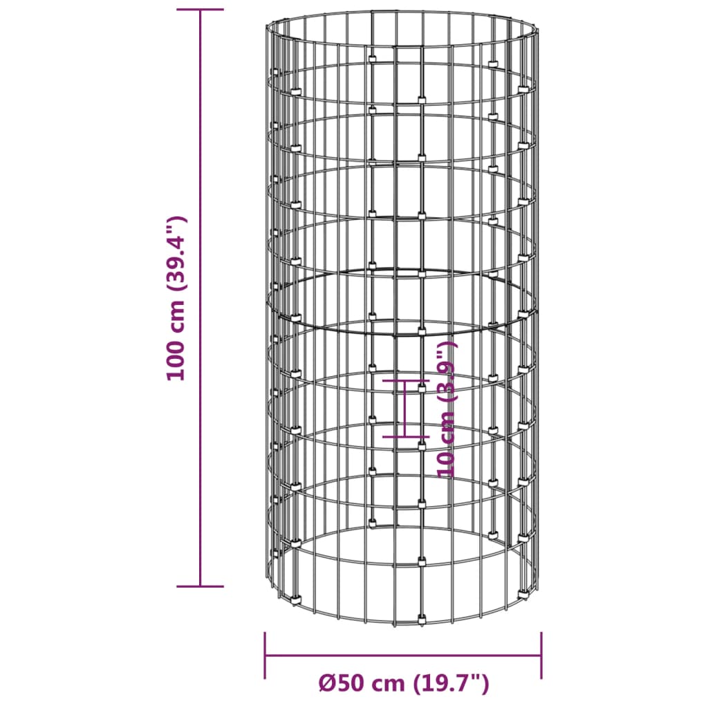 Compostiera da Giardino Ø50x100 cm in Acciaio Zincato | homemem39