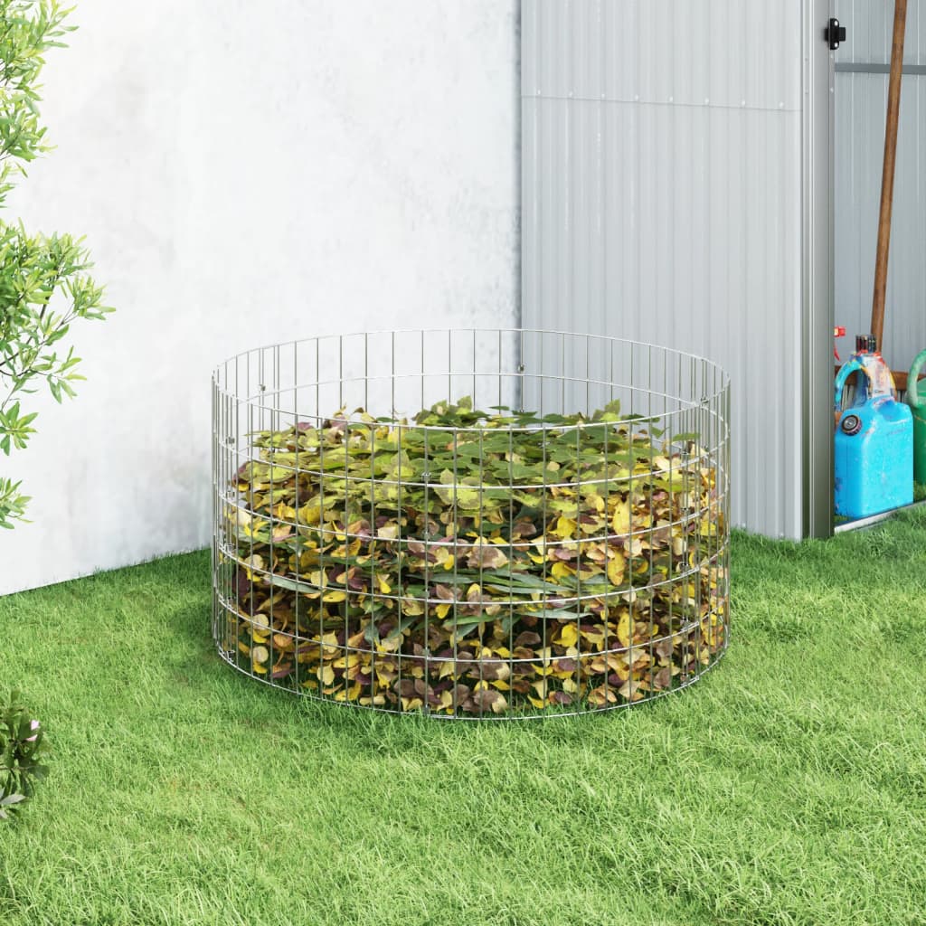 Compostiera da Giardino Ø100x50 cm in Acciaio Zincato | homemem39