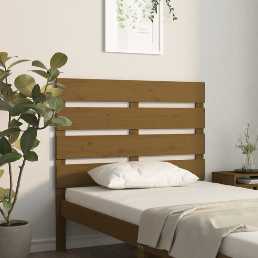 Testiera Marrone Ambra 75x3x80 cm in Legno Massello di Pino - homemem39