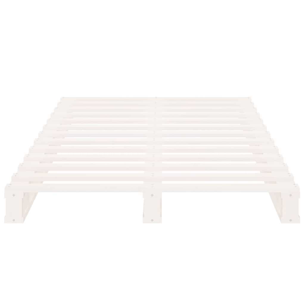 Letto a Pallet Bianco 100x200 cm in Legno Massello di Pino | homemem39