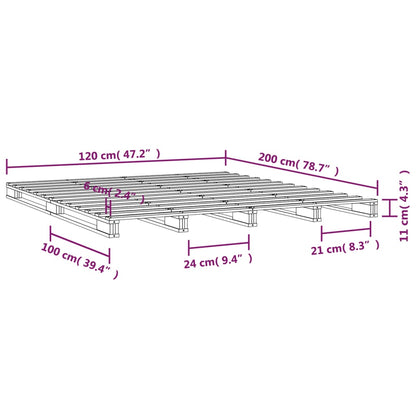 Letto a Pallet senza Materasso Ambra 120x200cm Legno Massello - homemem39