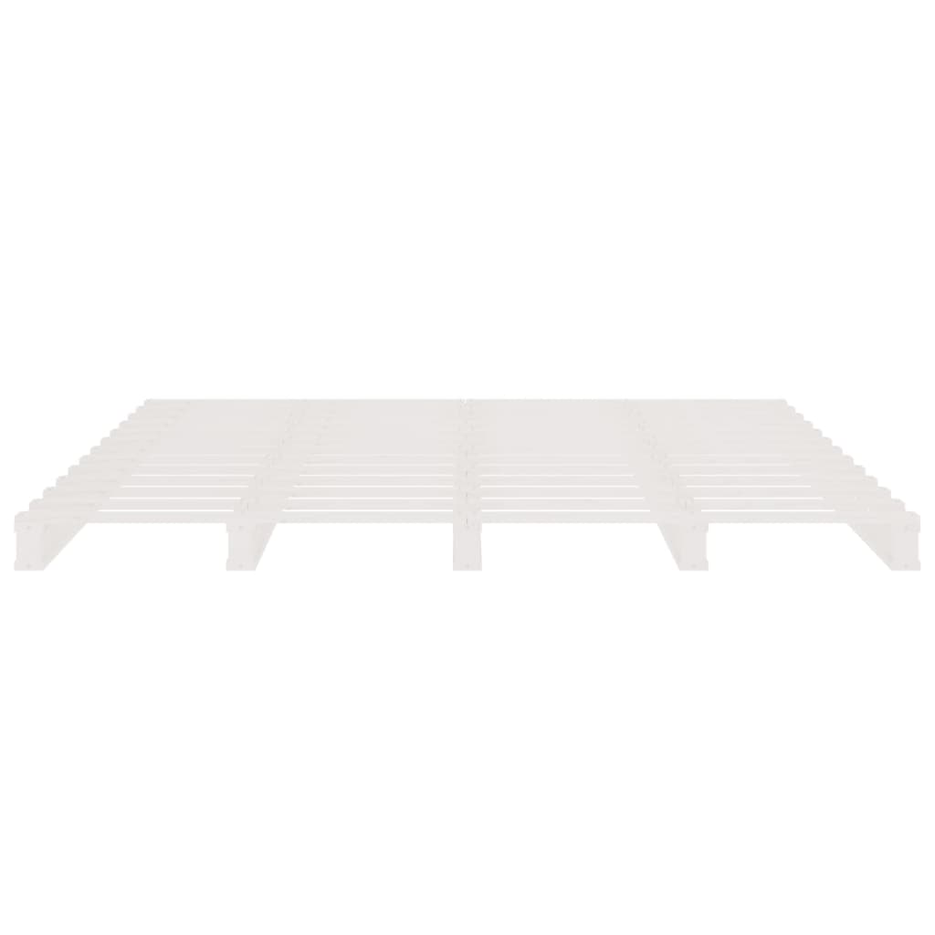 Letto a Pallet Bianco 140x200 cm in Legno Massello di Pino | homemem39
