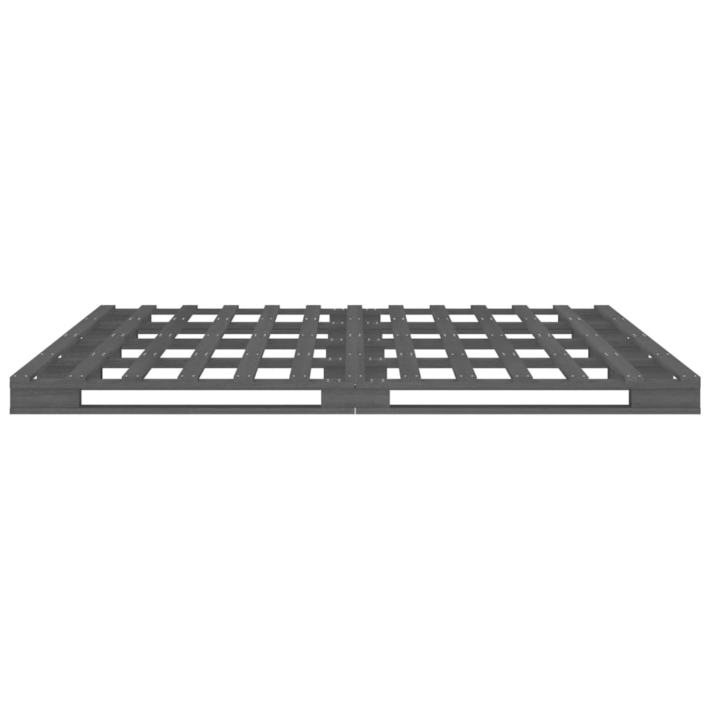 Letto a Pallet Grigio 200x200 cm in Legno Massello di Pino | homemem39