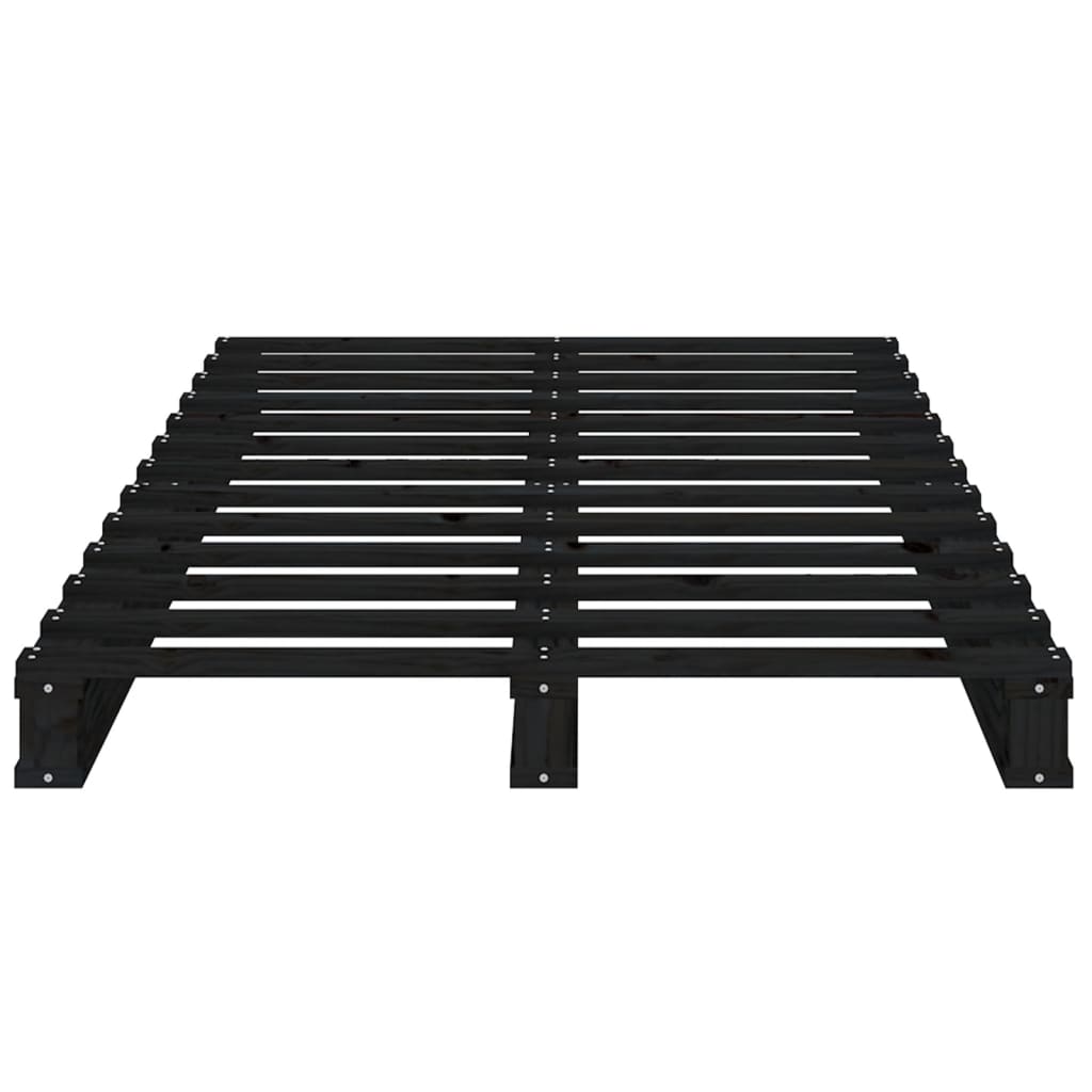Letto a Pallet Nero 75x190 cm Small Single Legno di Pino - homemem39