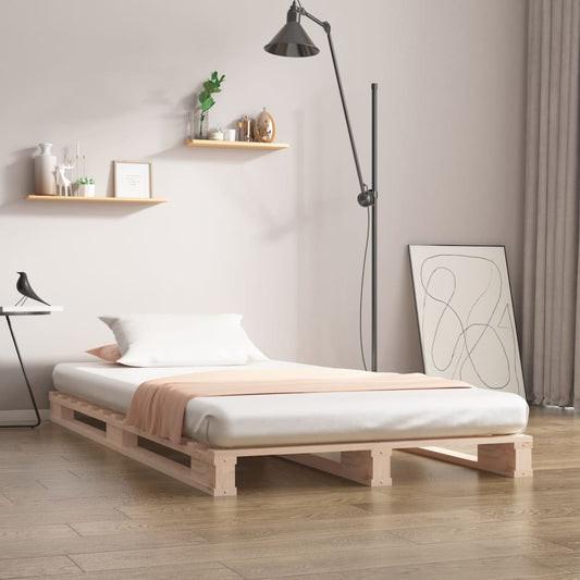 Letto a Pallet 90x190 cm Single in Legno Massello di Pino | homemem39