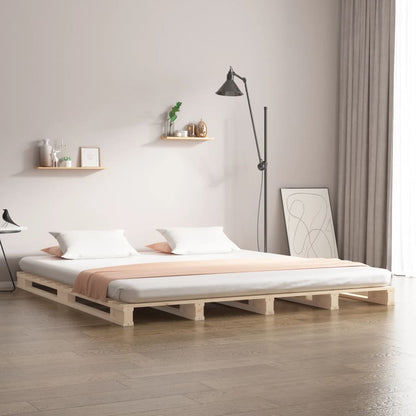 Letto a Pallet 120x190 cm Small Double Legno Massello di Pino | homemem39