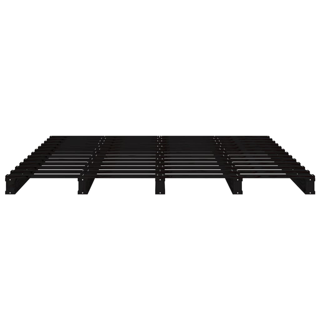 Letto a Pallet Nero 120x190 cm Small Double Legno di Pino - homemem39