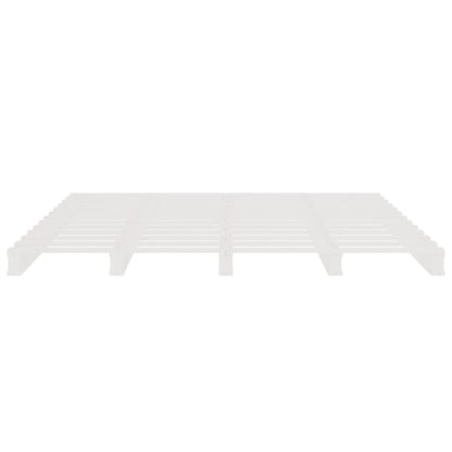 Letto a Pallet Bianco 135x190 cm Double Legno Massello di Pino - homemem39