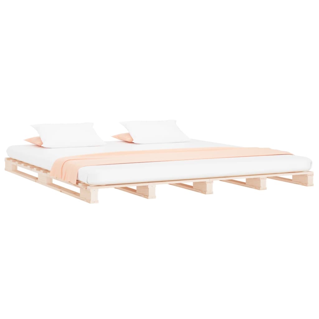 Letto a Pallet 140x190 cm in Legno Massello di Pino | homemem39