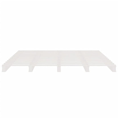 Letto a Pallet Bianco 140x190 cm in Legno Massello di Pino | homemem39