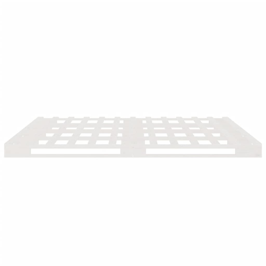 Letto a Pallet Bianco 140x190 cm in Legno Massello di Pino | homemem39