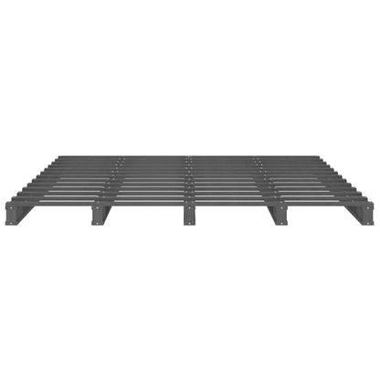 Letto a Pallet Grigio 140x190 cm in Legno Massello di Pino - homemem39