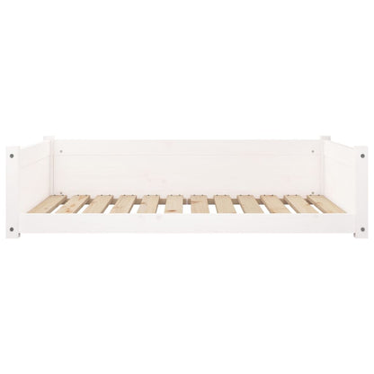 Cuccia per Cani Bianca 105,5x75,5x28 cm Legno Massello di Pino - homemem39