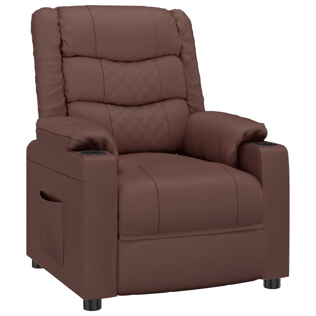 Poltrona Reclinabile Marrone in Similpelle | homemem39
