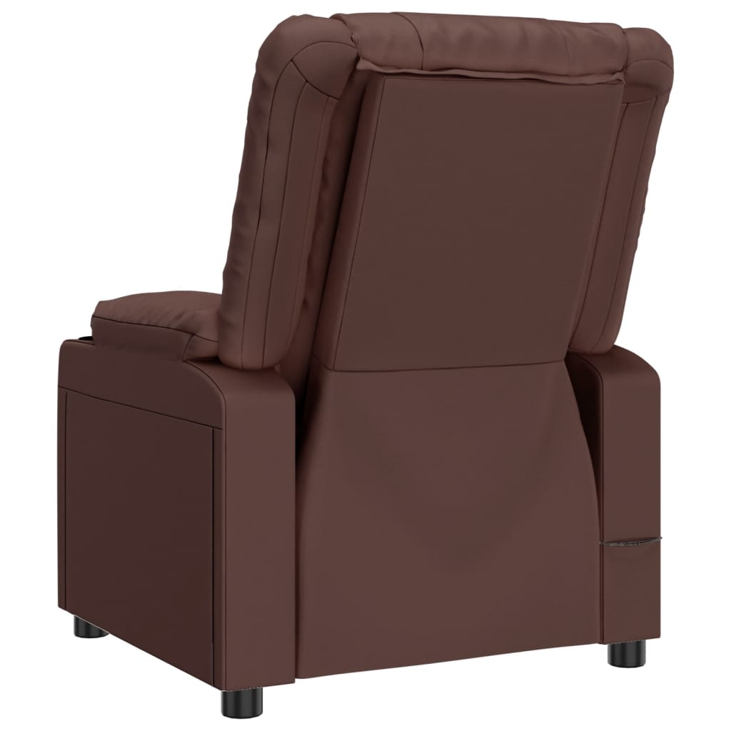 Poltrona Reclinabile Marrone in Similpelle | homemem39