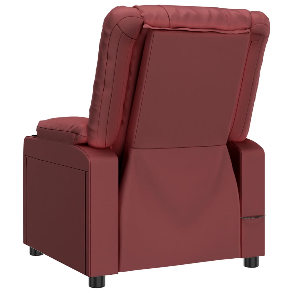 Poltrona Reclinabile Rosso Vino in Similpelle | homemem39