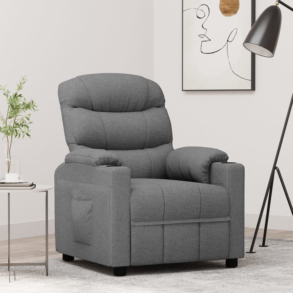 Poltrona Reclinabile in Tessuto Grigio Chiaro | homemem39