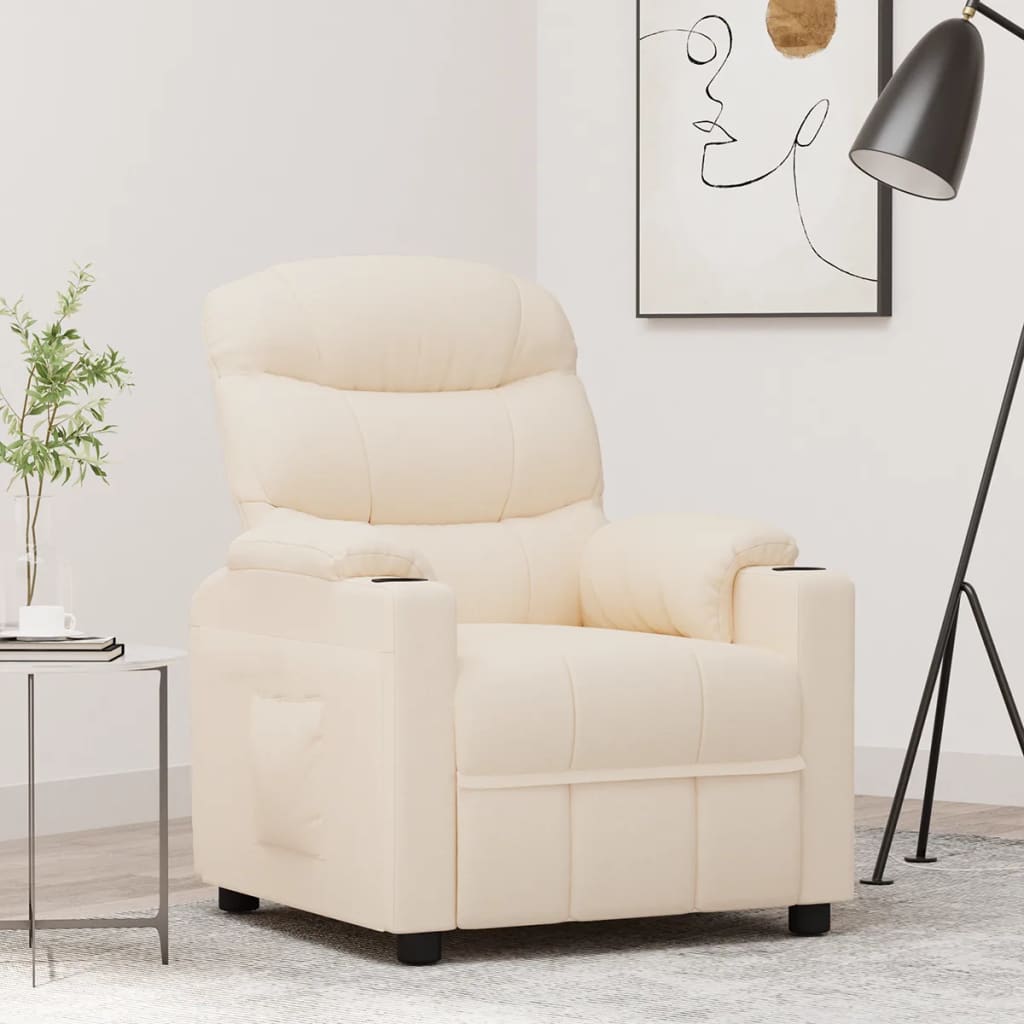 Poltrona Reclinabile in Tessuto Crema | homemem39