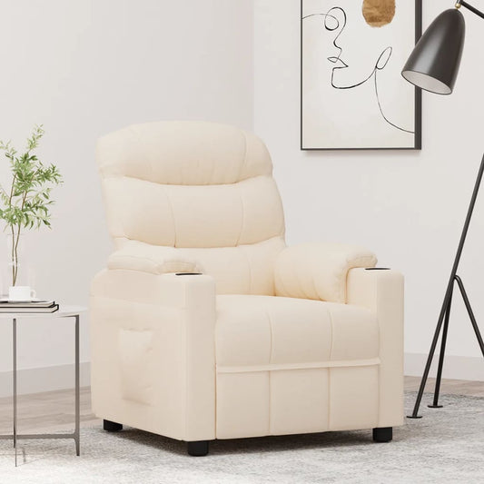 Poltrona Reclinabile in Tessuto Crema | homemem39