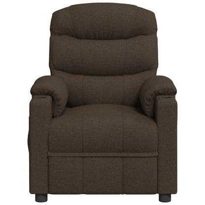 Poltrona Massaggiante Marrone Scuro in Tessuto - homemem39