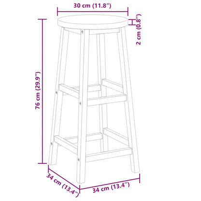 Sgabelli da Bar 8 pz in Legno Massello di Acacia