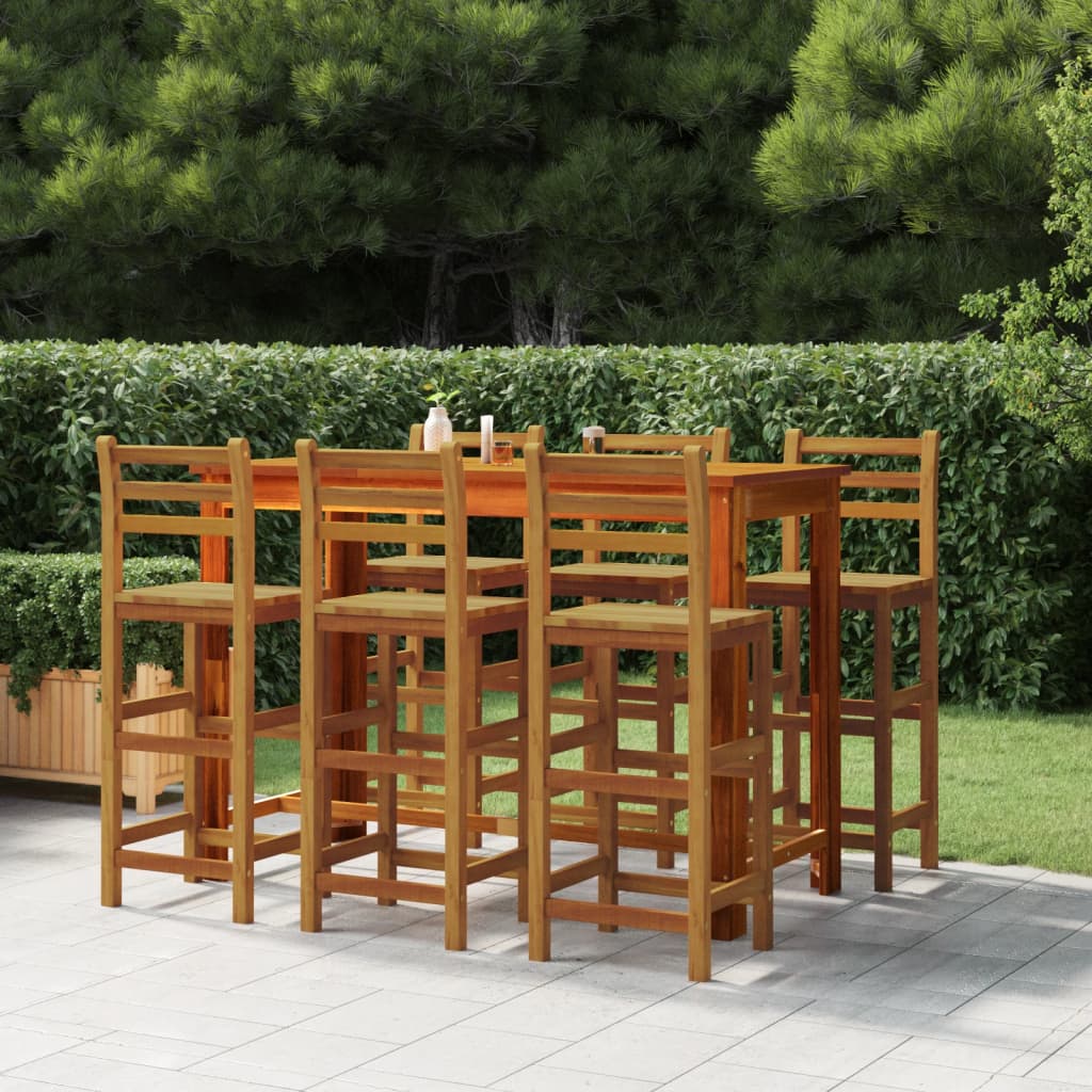 Sgabelli da Bar 6 pz in Legno Massello di Acacia - homemem39