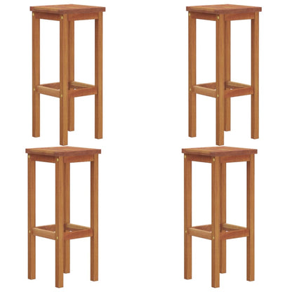 Sgabelli da Bar 4 pz in Legno Massello di Acacia | homemem39