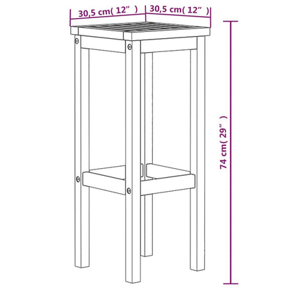 Sgabelli da Bar 4 pz in Legno Massello di Acacia | homemem39