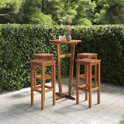 Sgabelli da Bar 4 pz in Legno Massello di Acacia | homemem39